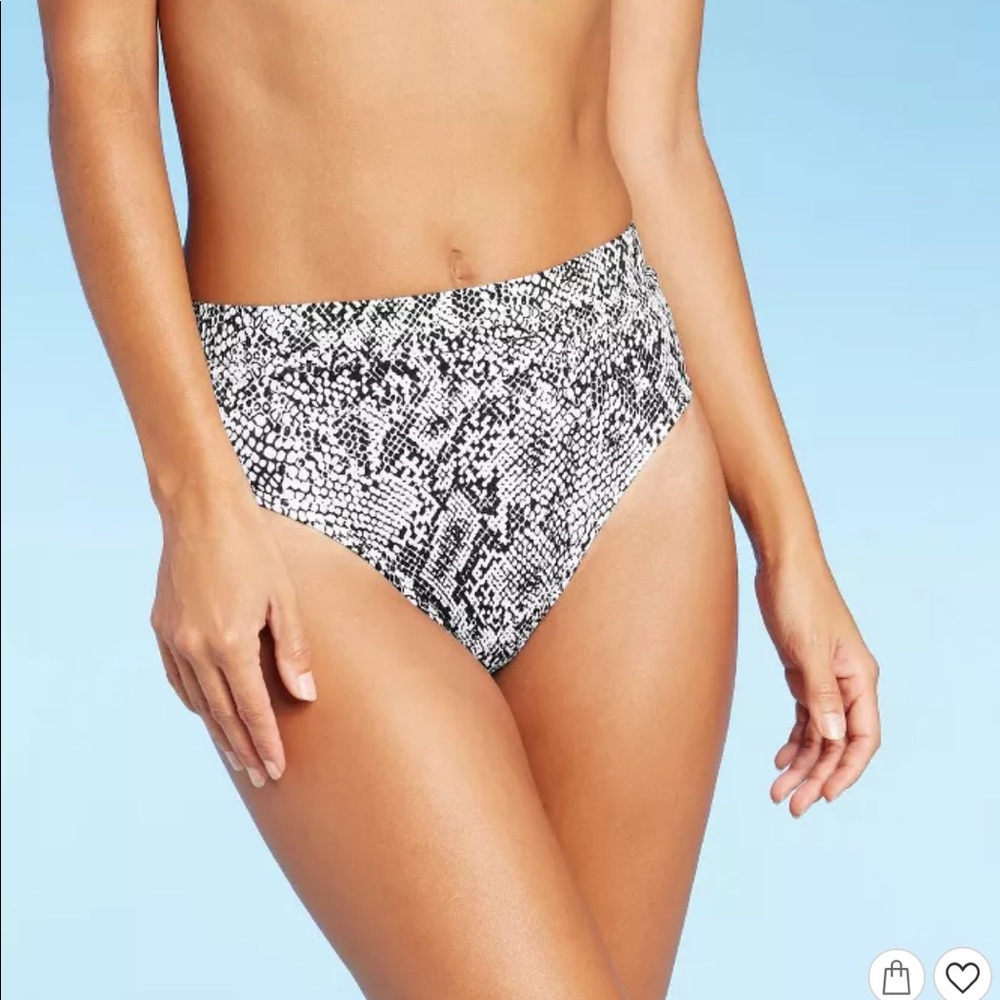 Target High Leg High Waist Ribbed Bikini bottoms